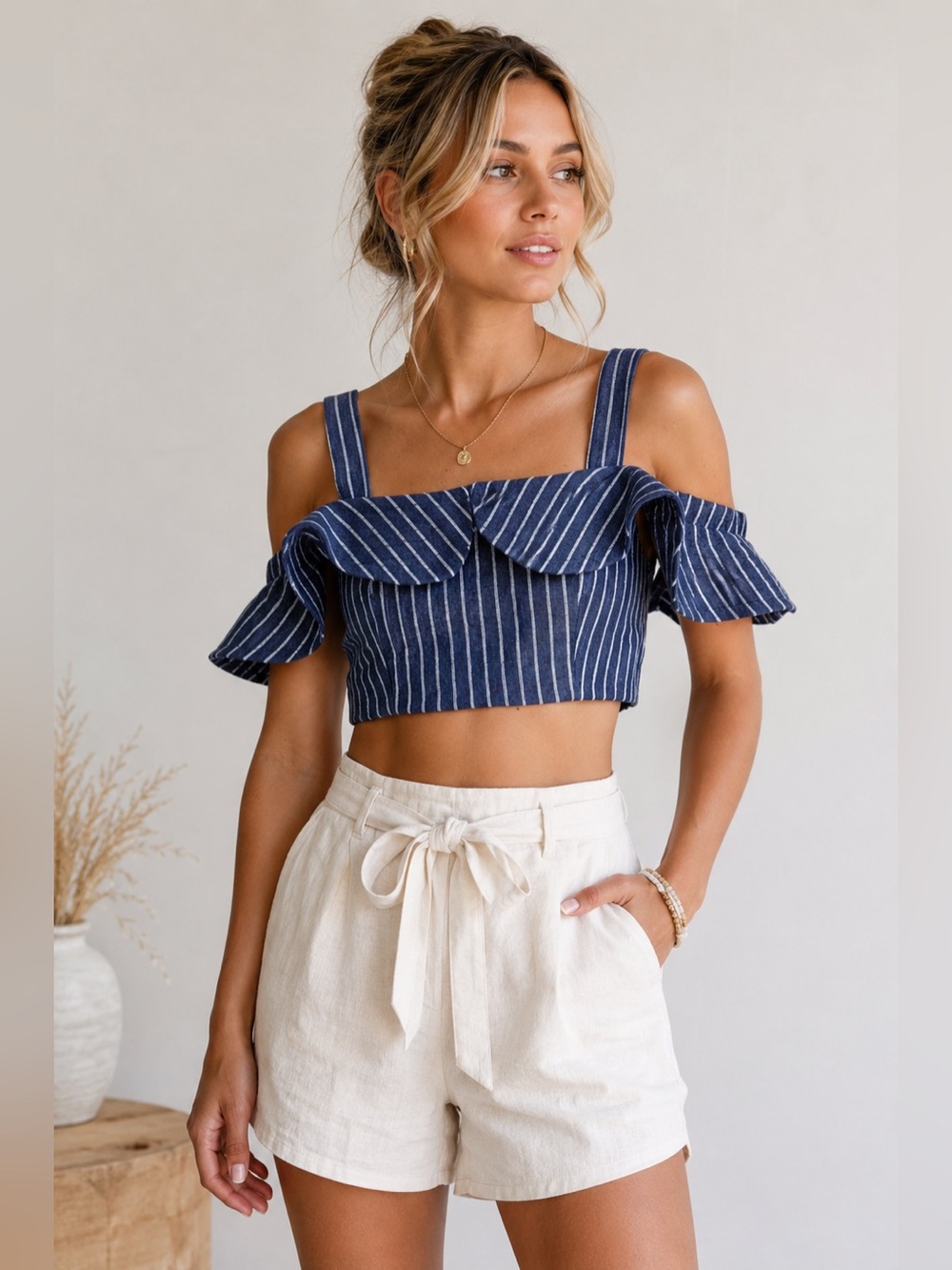 ALEXIS Benta Cropped Denim Top S